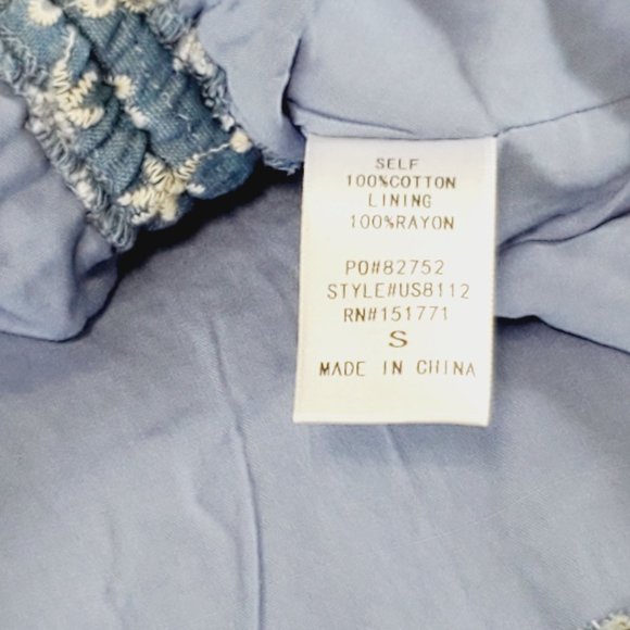 Le Lis Denim Eyelet Two Piece Outfit Sz S, NWT - Picture 13 of 13